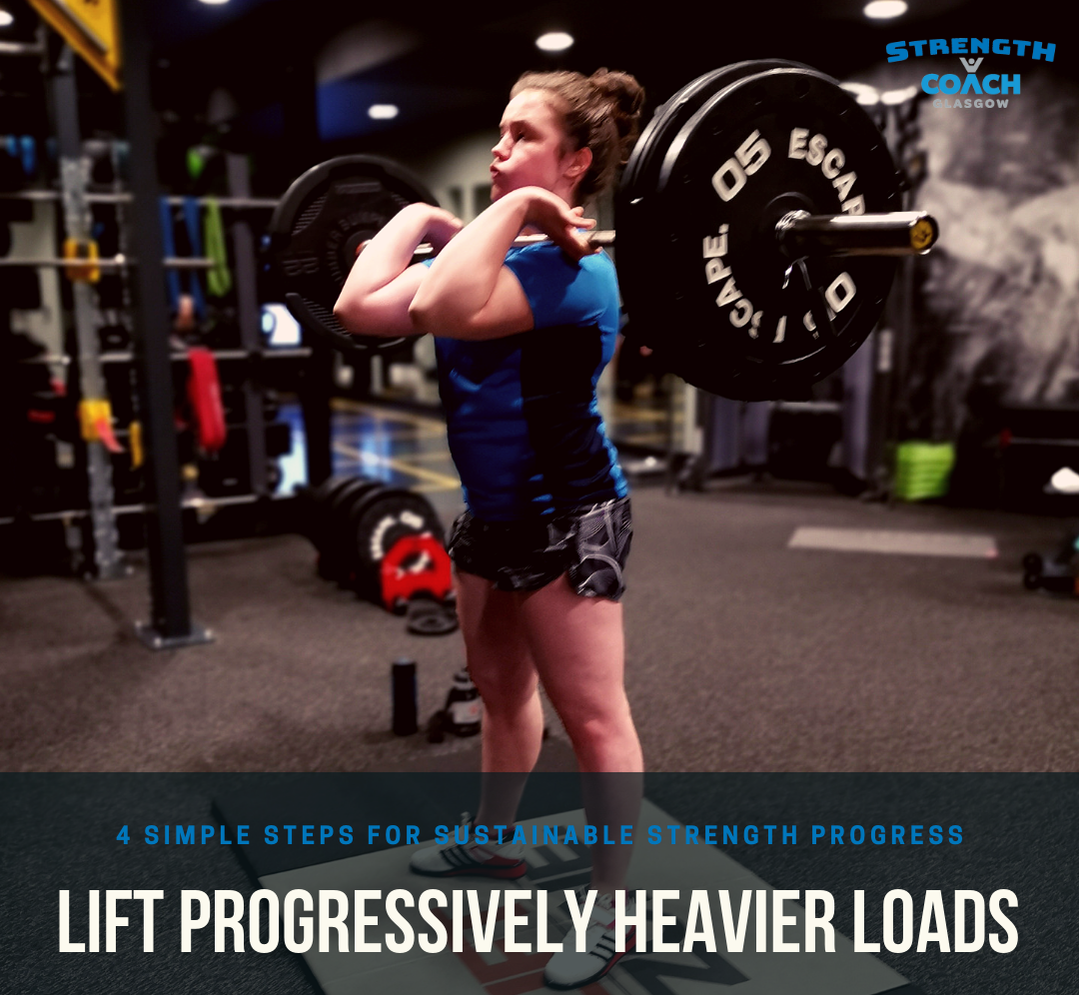 4 Simple Steps for Sustainable Strength Progress by Strength Coach Glasgow - Step 3 - Lift progressively heavier over time